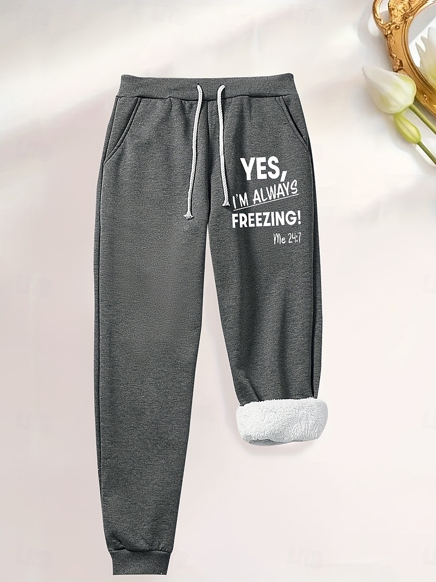 Per donna Pantaloni da tuta Pantaloni in Pile Pantaloni in piuma Vintage Casual Lunghezza intera Vita Alta Grafico Lettera Coulisse Micro-elastico Quotidiano Casa All'aperto Nero Rosa Rosso Blu del 2026 a $24.99 –P5