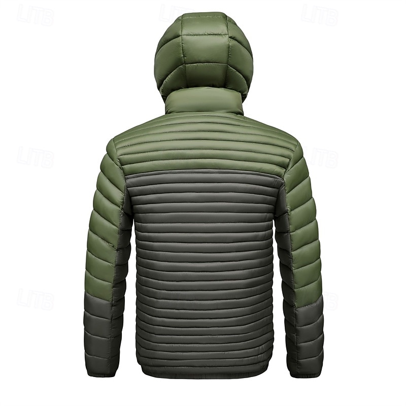 Per uomo Cappotto Invernale Giacca imbottita Giacca Imbottita Tasca Poliestere Vacanza Abbigliamento quotidiano Data Regolare Moda Casual Confortevole Calore Termico Inverno Blocco di colori Grigio del 2025 a $54.99 –P2
