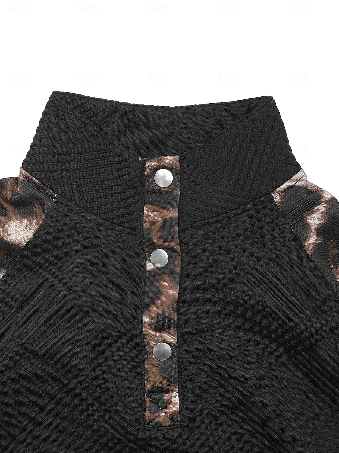 Femmes Chemisier Léopard Actif Quotidien Élégant manche longue Col haut Hauts Réguliers Travail Fête Sortir Patchwork Noir Printemps Automne de 2025 ? $31.99 –P7