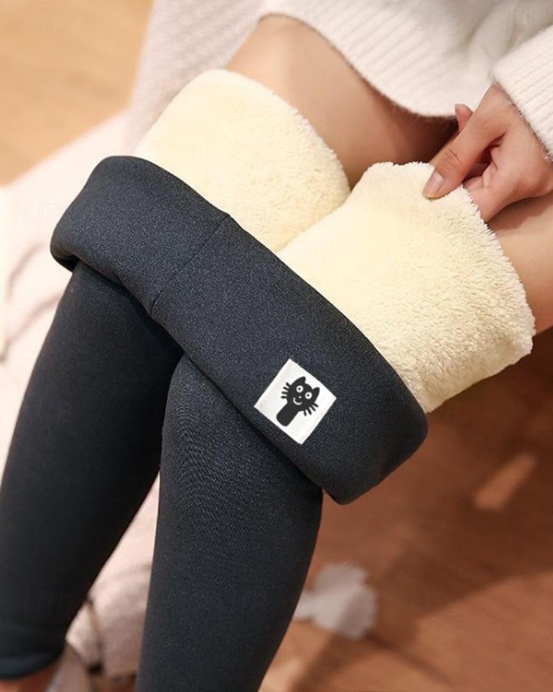 Mulheres leggings forradas de lã Calças Leggings Roupa de rua Casual Comprimento total Natural Tecido Cintura elástica Confortável Rua Feriado Roupa Diária clarete Cinza escuro Cinzento Preto 1 # de 2025 por $20.99 –P4