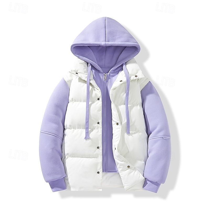 Herr Vinterkappa Pufferjacka Vadderad jacka Ficka Polyester Semester Dagliga kläder Datum Normal Mode Ledigt Bekväm Håller värmen Vinter Enfärgad / vanlig färg Svart Vit Ljusgrön Röd Pufferjacka 2025 - $60.99 –P8