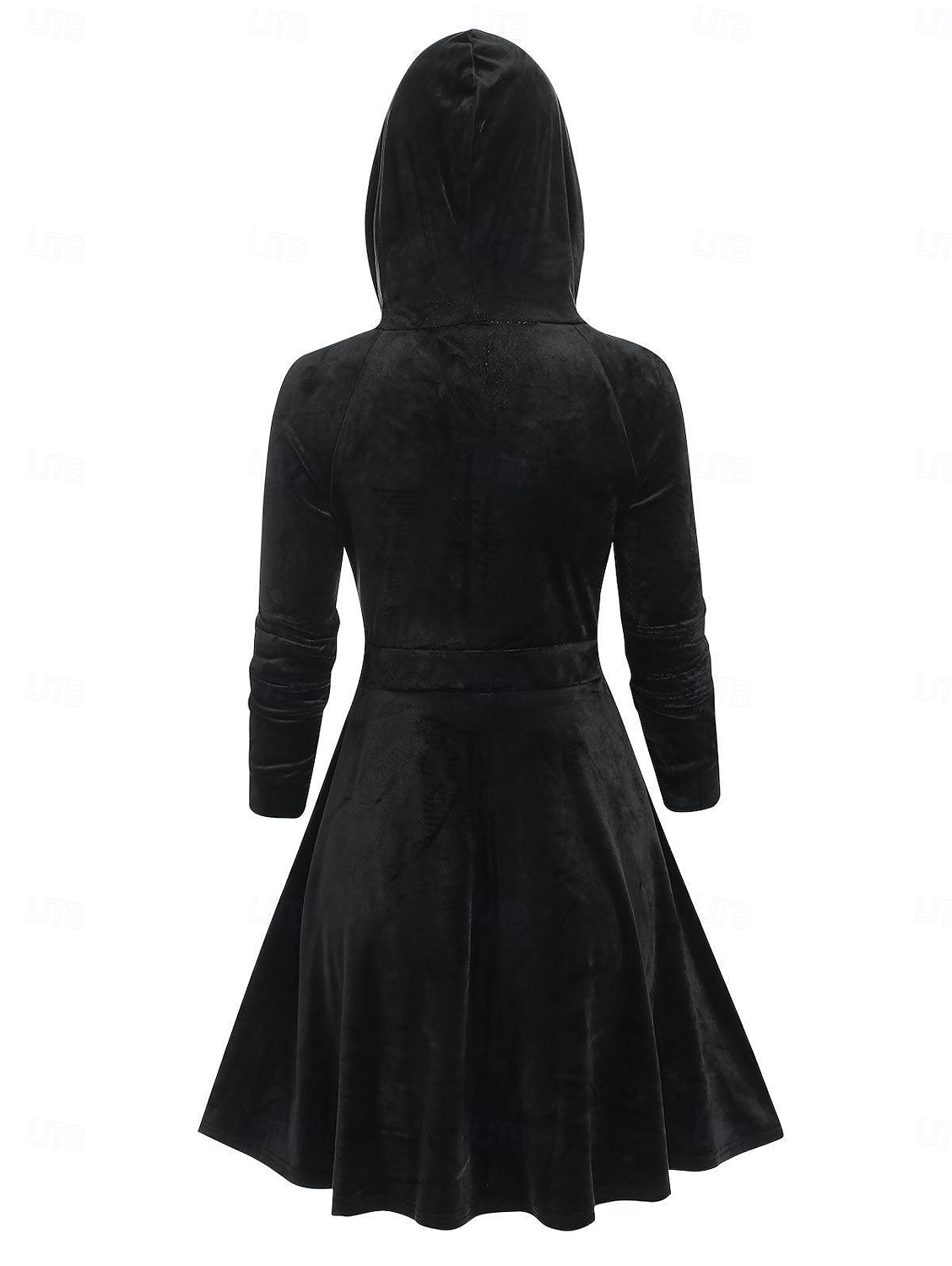 Punk & Gothic Dress Hoodie Little Devil Horn Velvet Zip-Up Fancy Dress Women's Halloween Carnival Performance Party Adults' Dress Fall Winter 2026 - $27.99 –P2