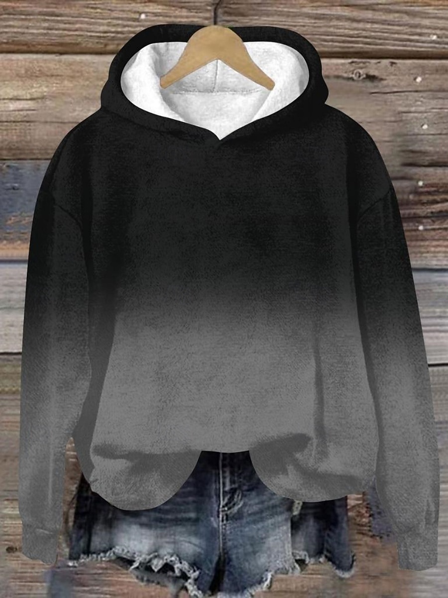 Damen Kapuzenpullover Grafik Streetwear Lässig Langarm Mit Kapuze Normale Oberteile Straße Ferien Tasche Druck Wein Marineblau Blau Purpur Grau Herbst Winter 2025 - $22.99 –P1