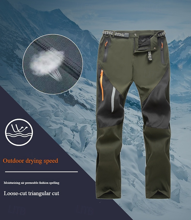 Men's Hiking Pants Trousers Patchwork Summer Spring Autumn / Fall Outdoor Tailored Fit Waterproof Windproof Zipper Pocket Comfortable Bottoms Full Length Elastic Waist Zipper Pocket Dark Grey Black 2026 - $35.99 –P2