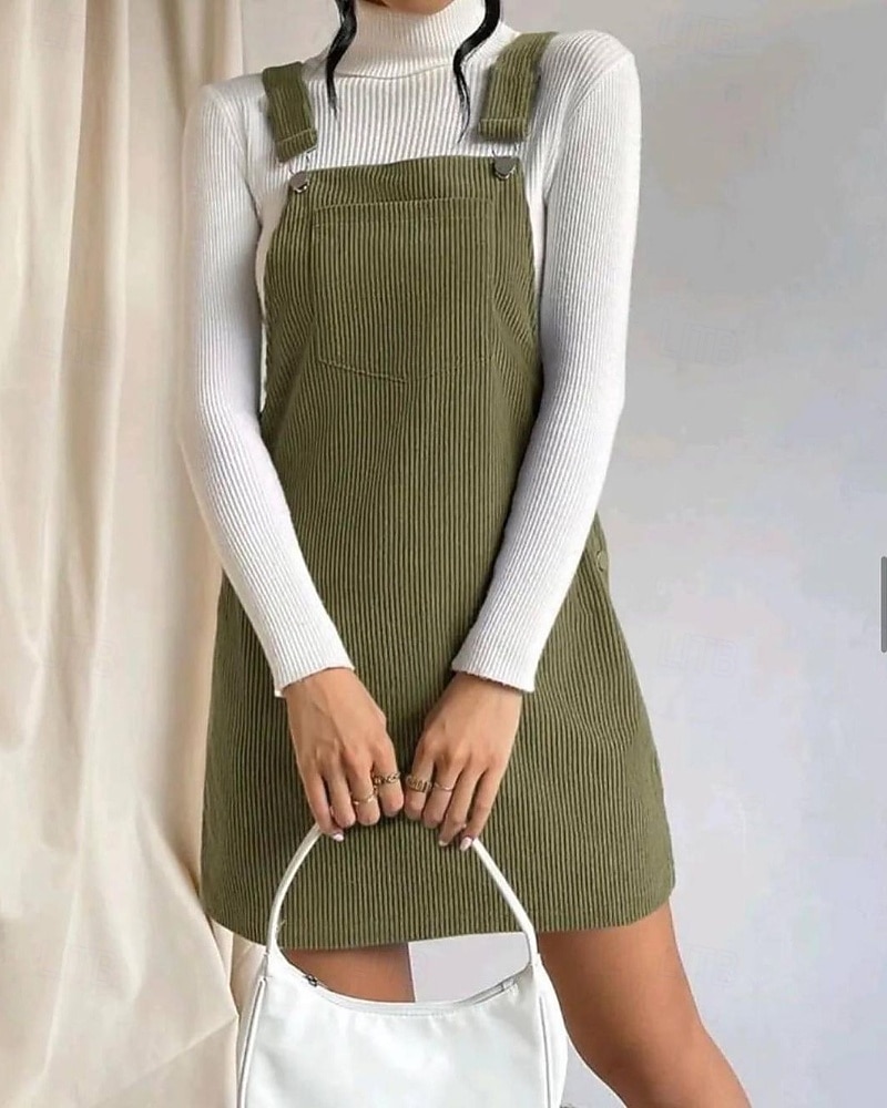 Dámské Mini šaty Volnočasové šaty Slip Dress Klasické Moderní Venkovní Dovolená Jdeme ven Běžný Bez vzoru Bez rukávů Do U Černá Hnědá Trávová zelená Khaki Podzim 2025 - $25.99 –P2