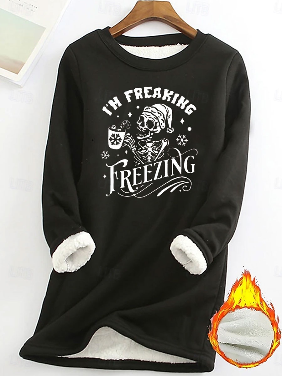 Femmes Sweatshirt Pull Graphique Lettre Chaud Occasionnel Flou manche longue Col ras du cou Col rond Hauts Réguliers Rue Occasionnel Rose Claire Noir Gris foncé Bleu Printemps Automne Hiver de 2025 ? $23.99 –P5