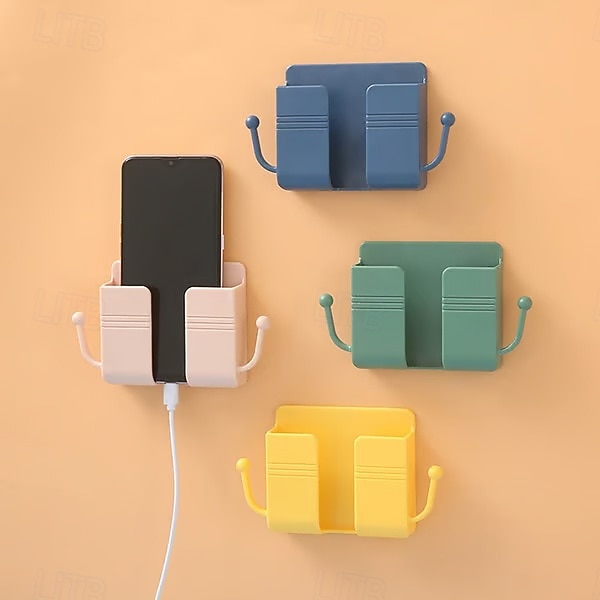4 stuks afstandsbediening voor mobiele telefoon, wandhouder, opbergdoos voor afstandsbediening van airconditioning en tv zonder boren, opbergrek voor afstandsbediening in de badkamer 2025 - $10.99 –P6