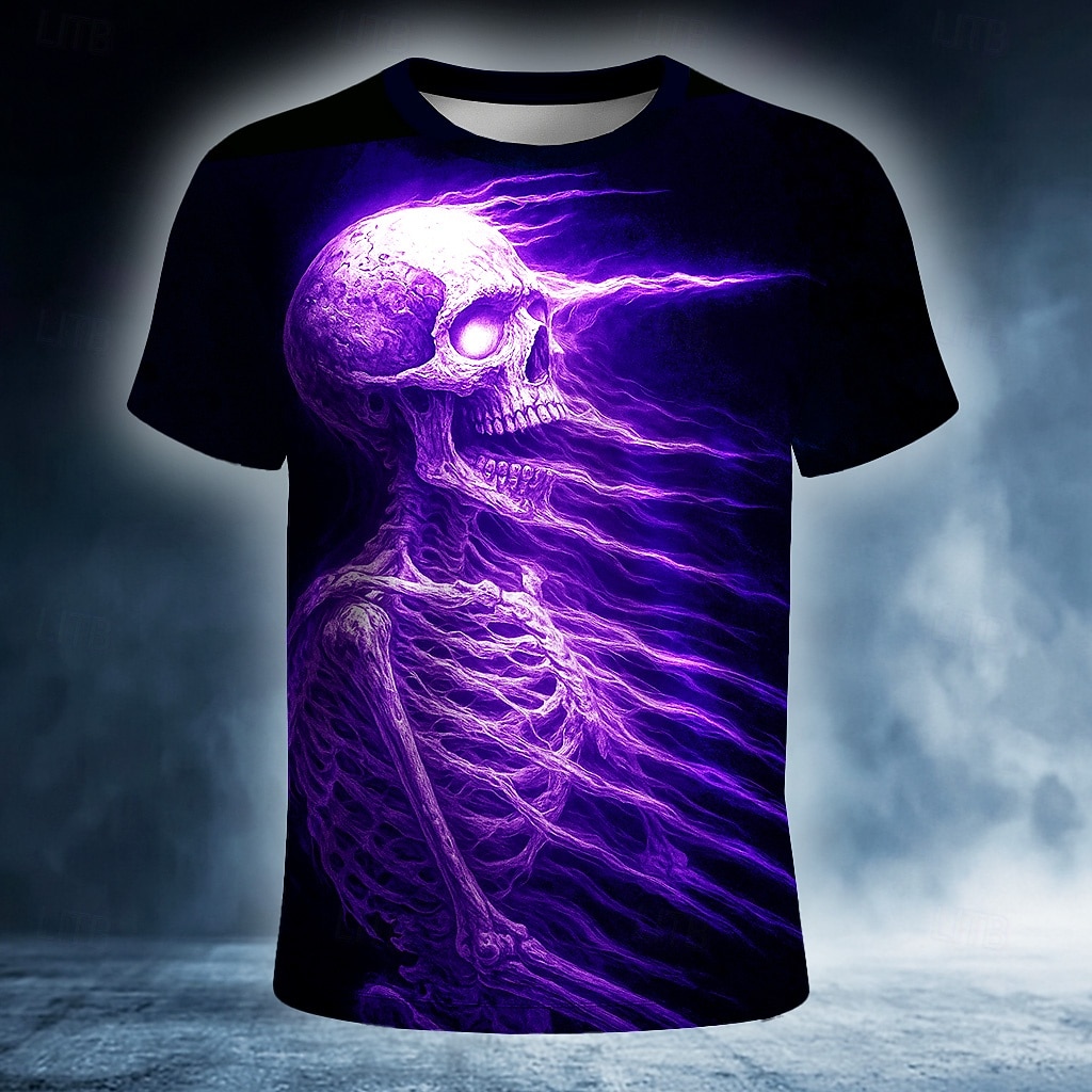 Halloween Ανδρικά Νεκροκεφαλές 3D Εκτύπωση 3D Μπλουζάκι Κοντομάνικο Κοντομάνικη μπλούζα 3D εκτύπωση Στρογγυλή Ψηλή Λαιμόκοψη Πουκάμισο Εξωγκωμένος Υψηλής Ποιότητας Φρίκης Πάρτι Δρόμος Αργίες 2025 - $20.99 –P5