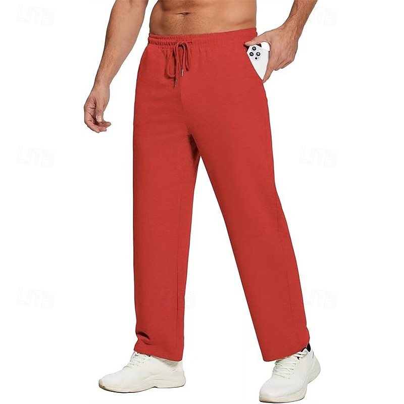 Homme Joggings Pantalons Pantalon d'hiver Pantalon de survêtement droit Cordon de serrage Avec Poches Taille Élastique Uni Confort Quotidien Sport en Plein Air Mode Occasionnel Bleu Rouge de 2026 ? $18.99 –P9