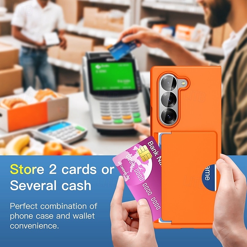 Phone Case For Samsung Galaxy Z Fold 7 Z Fold 6 Back Cover Card Slot Shockproof Retro PC 2025 - $11.99 –P8
