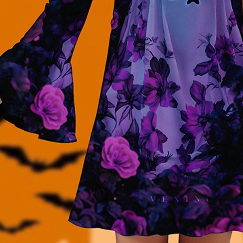 Halloween Dziewczyny ' 3D Duch Sukienka Sukienka z falbanami Długi rękaw Lato Wiosna Urlop Codzienny Święto Piękny Słodkie Dzieci 4-12 lat Codzienne sukienki Do kolan Regularny 2025 - $15.99 –P3