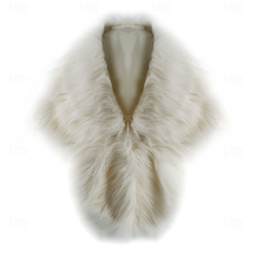 scialli e coprispalle in pelliccia sintetica da donna, sciarpe senza maniche per spose, sciarpe in pelliccia anni '20, stole in pelliccia da sposa con spilla, mantellina invernale in pelliccia per del 2025 a $39.99 –P3