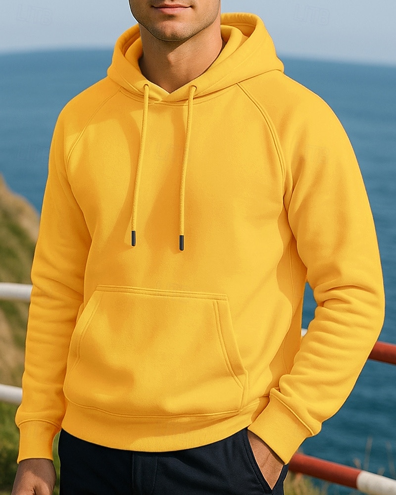 Hombre Sudadera informal Sudadera con capucha Con bolsillos Manga Larga Camiseta Ropa Deportiva Otoño Color sólido Moda Al Aire Libre Viaje Corriendo Ropa de deporte Ropa de Deporte Negro Amarillo 2025 - $21.99 –P9