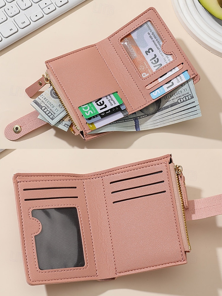 Women's Small Bifold Wallet with Zipper Coin Pocket – Faux Leather Card Holder Purse for Ladies, Teens and Girls – Compact Stylish Accessory for Everyday Use and Travel 2026 - $11.99 –P8