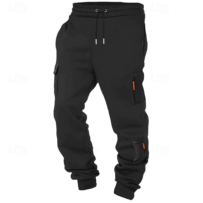 Herre Joggebukser Jogger Bukser Cargo joggebukse Snorer Lomme Elastisk midje عادي Komfort Sport & Utendørs Daglig Mote Fritid Svart Hvit Mikroelastisk 2026 - $21.99 –P7