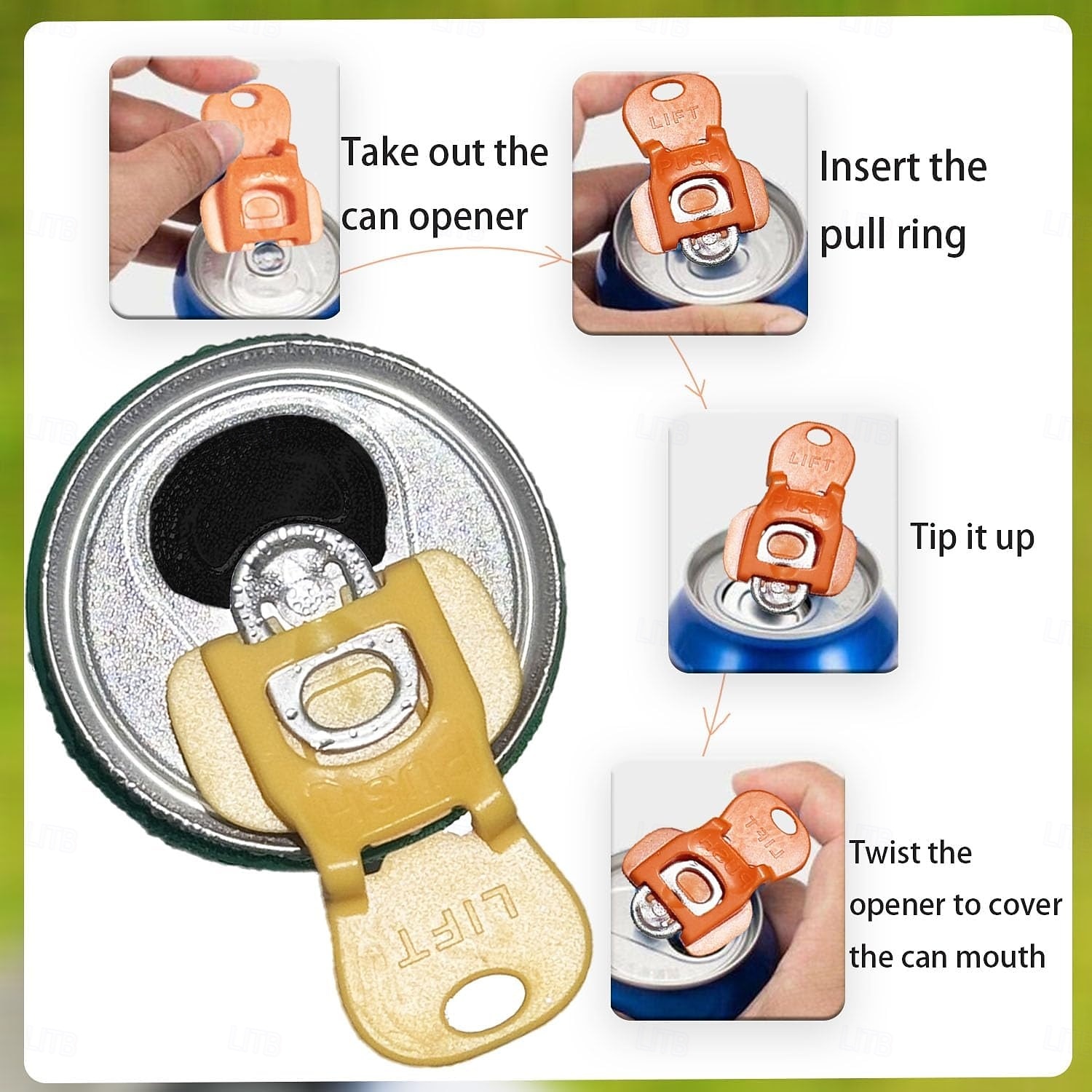 12 Stück einfacher Laschenöffner&amp;Getränkeschutz, Komplettabdeckung, einfacher Laschenöffner, Werkzeug zum Öffnen von Getränkedosen, bunter Getränkedosen-Schutzdeckel für Limonade, für Cola, Bier, 2026 - $16.99 –P2