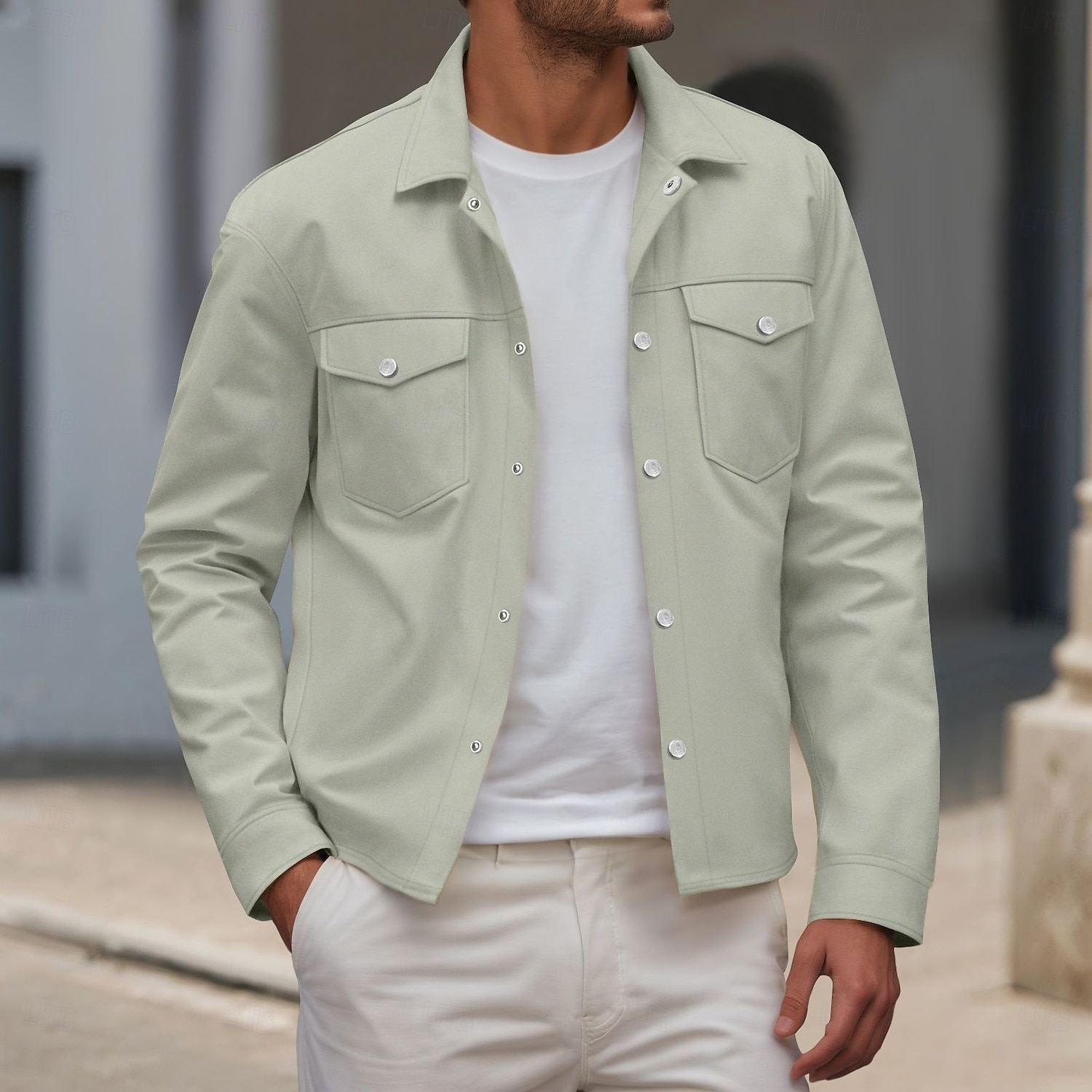 Homme Veste Légère Chemise Veste Formel Maison Portable Avec Poches Printemps Automne Hiver Couleur Unie Actif ancien Col de chemise Régulier Noir Vert Claire bleu marine Kaki Veste de 2026 ? $36.99 –P5