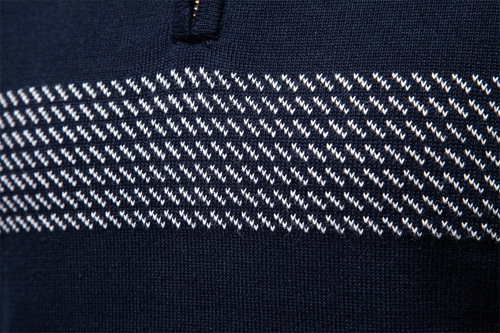 Homens Pulôver Tricotar Tops regulares Half Zip Listas Tecido Colarinho Clerical Legal Pulôver Escola Férias Roupa Primavera Outono Preto Azul Marinho Escuro S M L de 2026 por $53.99 –P24