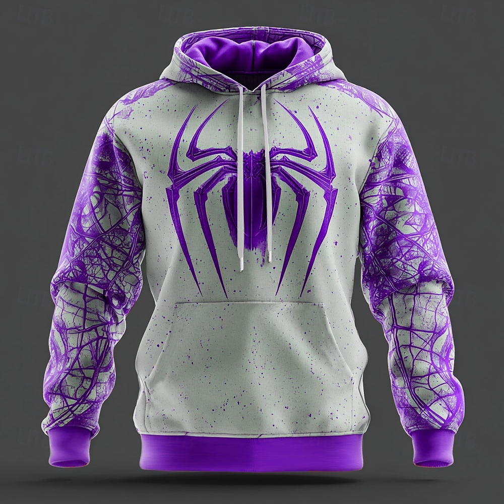 Homme Araignée 3D Sweat à capuche Sweatshirt Frais Fête manche longue Col ras du cou Club Vêtements de rue Bleu Jaune Rouge Violet Gris Cordon de serrage Automne Hiver Designer S M L XL XXL XXXL de 2026 ? $28.99 –P4