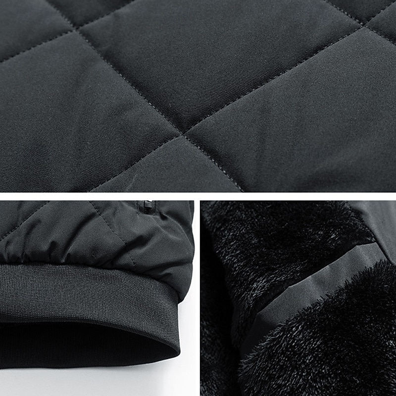 Per uomo Cappotto Invernale Giacca trapuntata Giacca in Pile Parka Tasca Poliestere Vacanza Abbigliamento quotidiano Data Regolare Moda Casual Confortevole Calore Termico Inverno Colore Solido del 2026 a $45.99 –P6