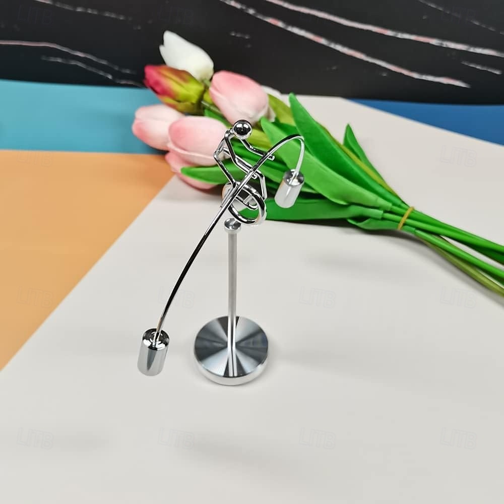 Stalowa rzeźba równoważąca, zabawka do balansowania, sztuka kinetyczna, zabawka do balansowania, nauka dekompresyjna, psychologia, dekoracja biura domowego, zabawka na biurko 2026 - $11.27 –P10