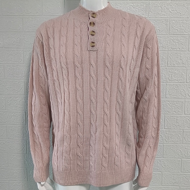 Herren Pullover Strickpullover Gerippt Stricken Normale Oberteile Knöpfe Gestrickt Einfach Henley Mode Basic Urlaub Alltagskleidung Bekleidung Herbst Winter Schwarz Weiß M L XL 2026 - $44.99 –P10