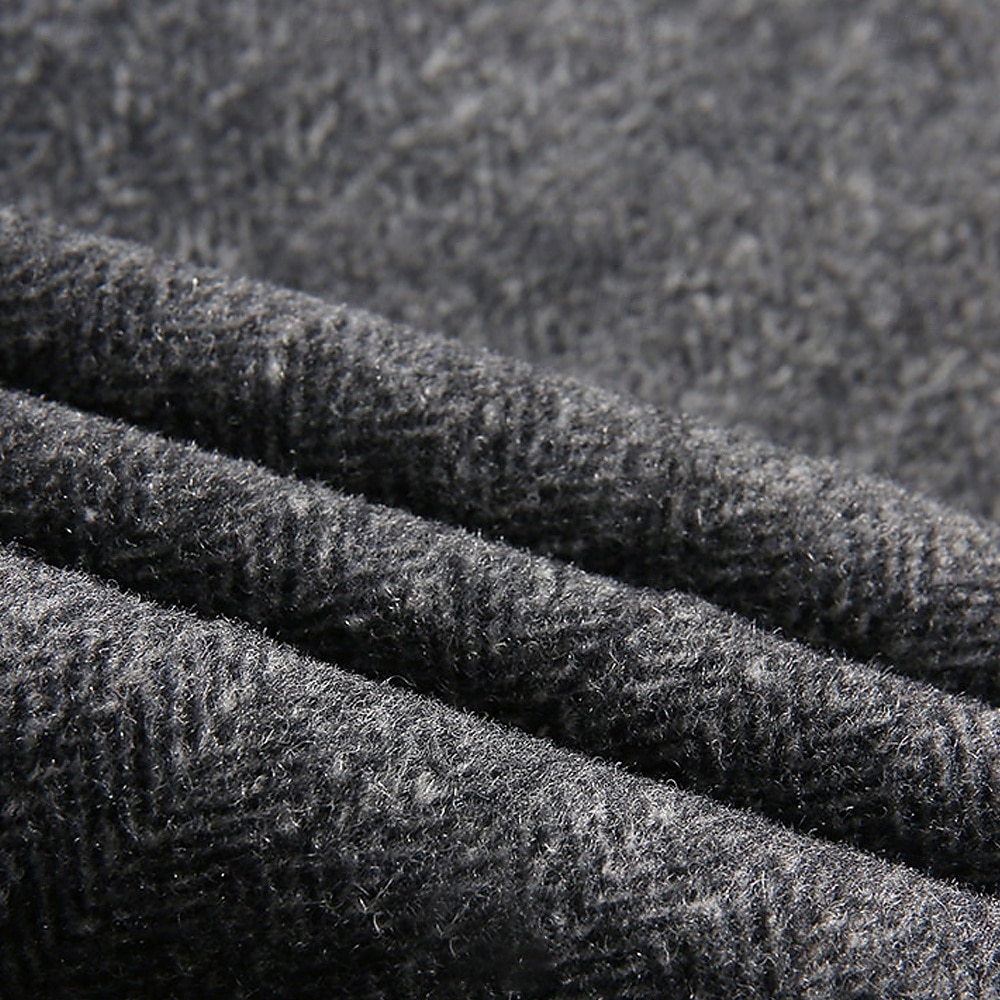 herr ullblandad kavaj jacka skola formell semester elegant klassisk vår höst ull polyester enfärgad fiskbensmönster termisk varm enkelknäppt tvåknapps kavaj kaffe grå 2025 - $88.99 –P13