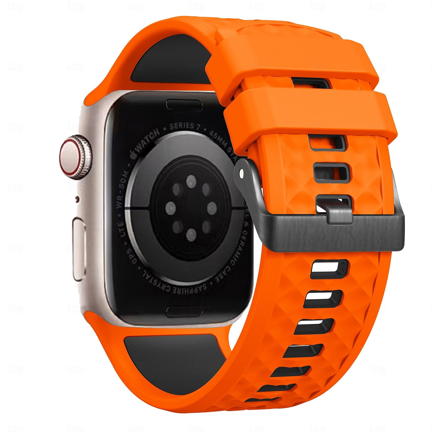 Sportovní řemínek kompatibilní s Apple Watch 42 mm 44 mm 45 mm 49 mm odolný kovový řemínek s nastavitelnou kovovou sponou a silikonovým řemínkem pro iWatch Ultra 2 Series 9 8 7 SE 6 5 4 2025 - $15.99 –P13