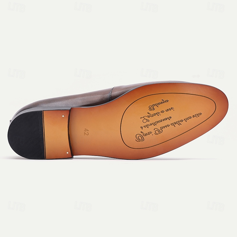 Brune slip-on-loafers i skinn for menn – komfortable, casual forretningssko til kontor, fester og hverdagsbruk 2025 - $109.99 –P6