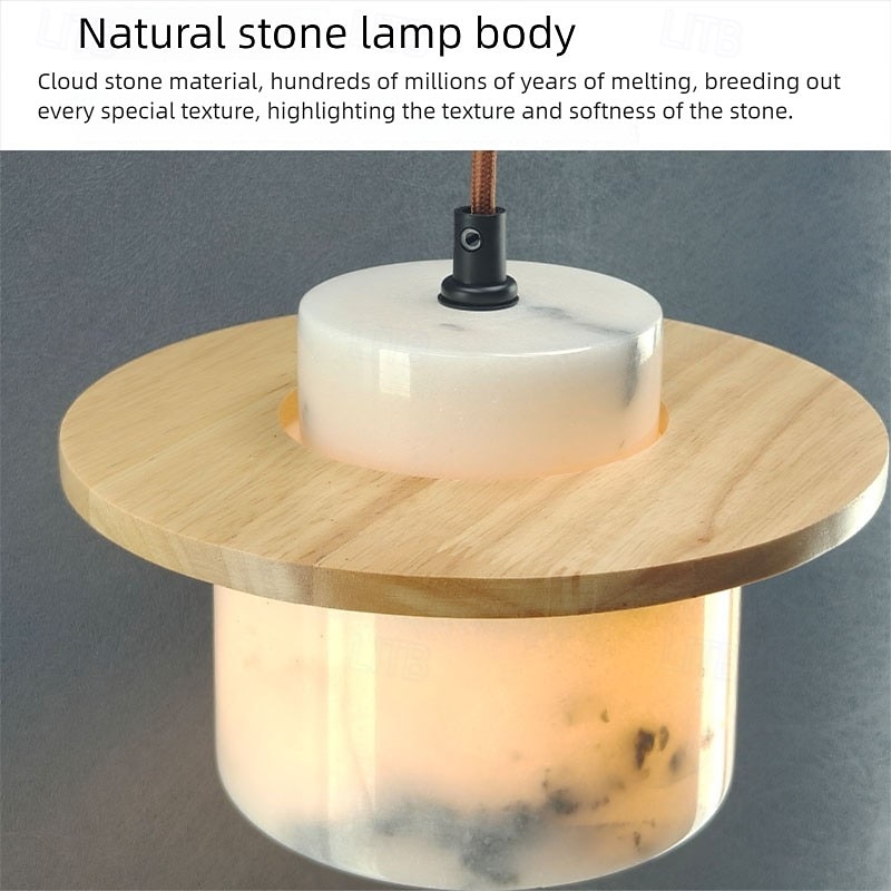 2026年 芸術的な大理石の球体ペンダントライト、木製の温白色ライト、E29調節可能なチェーン  コレクション – $115.99 –P10