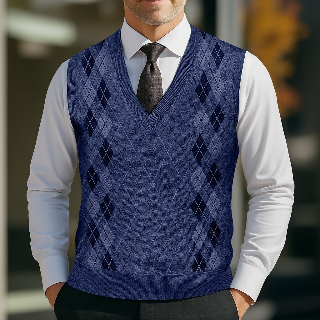 Herren Pullover Pullunder Weste Gerippt Stricken Normale Oberteile Gestrickt Schmale Passform Einfach V Ausschnitt Strickware Zeitgenössisch Lässig Alltagskleidung Bekleidung Herbst Blau Hellgrau L 2026 - $22.99 –P2