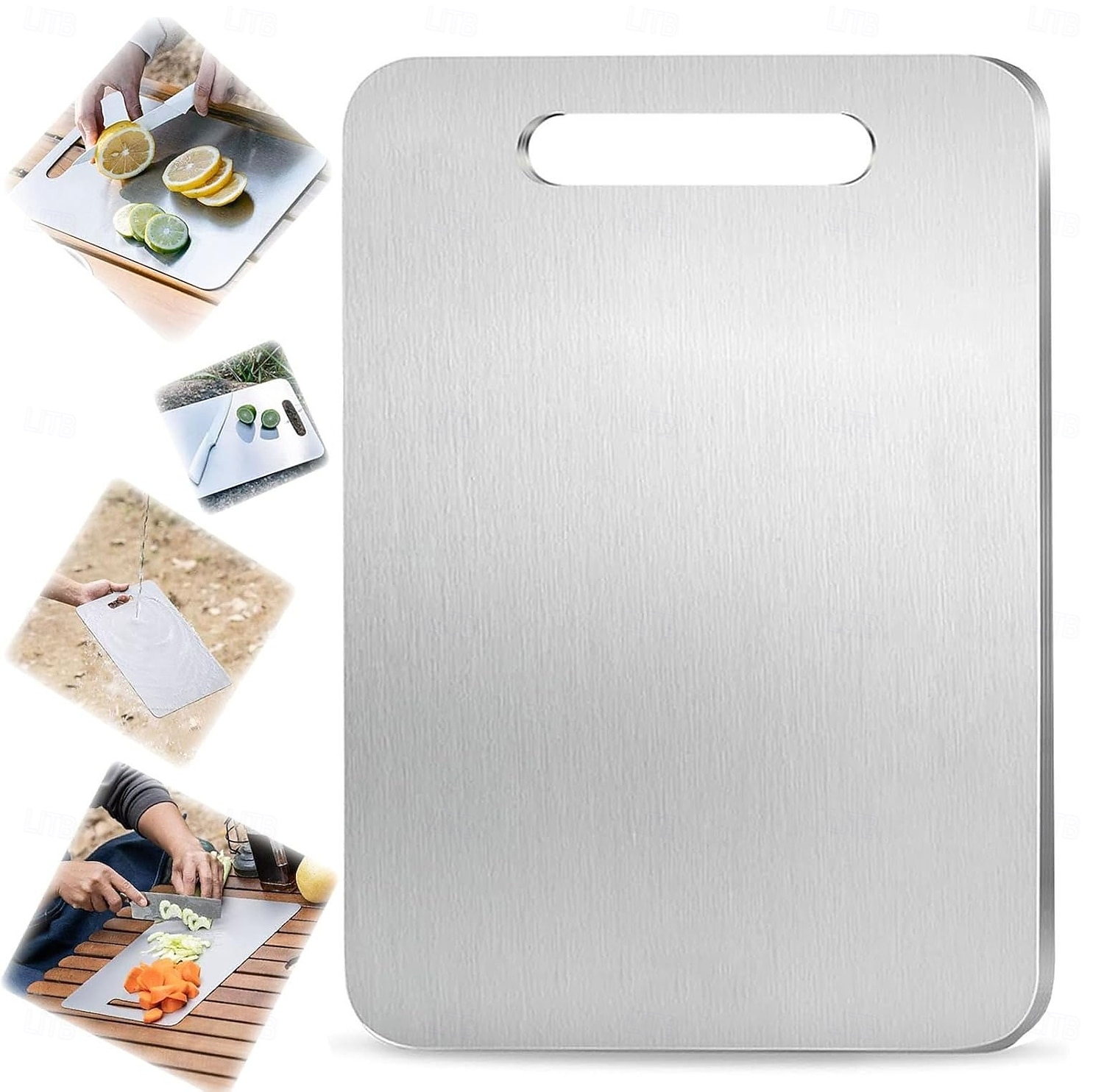 Premium Titanium Alloy Cutting Boards Double-Sided Food-Grade Titanium Cutting Boards for Kitchen Dishwasher Safe Camping Charcuterie Cutting Board Mat for Fruit, Meat & Outdoor BBQ Party 2025 - $9.99 –P16