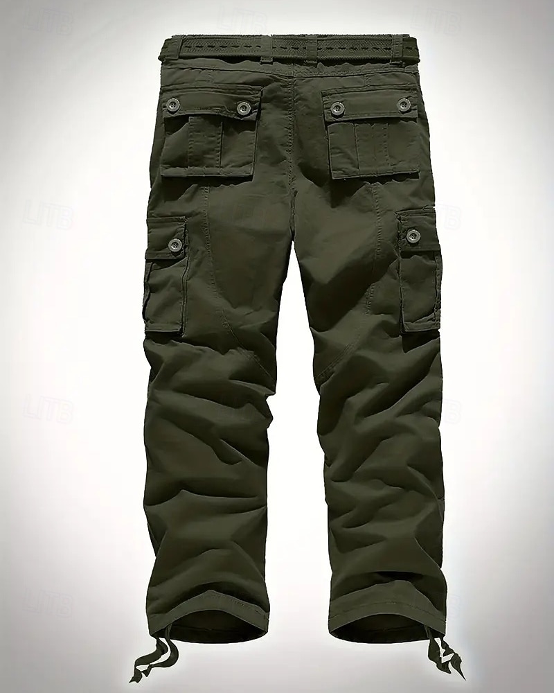 Per uomo Pantaloni Cargo Pantaloni Bottoni Multi-tasche Semplice Indossabile All'aperto Quotidiano Campeggio & Escursionismo Moda Classico Nero Verde militare del 2025 a $43.99 –P8