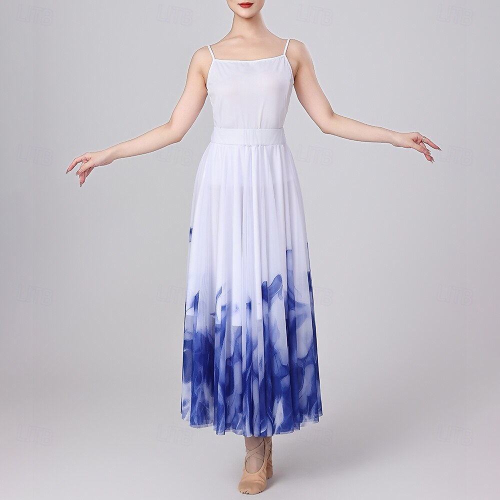 Abbigliamento sportivo Gonne Stampa Giunzione Tulle Per donna Performance Allenamento Manica Lunga Alto Poliestere del 2026 a $80.99 –P2