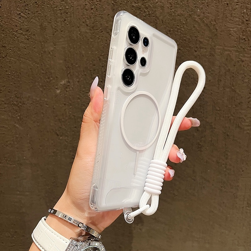 2025年 電話 ケース 用途 サムスンのギャラクシー S25 Ultra Plus S25エッジ S24 Plus バックカバー ストラップ付き ワイヤレス充電をサポート 耐衝撃 レトロ風 TPU アクリル コレクション – $15.99 –P8
