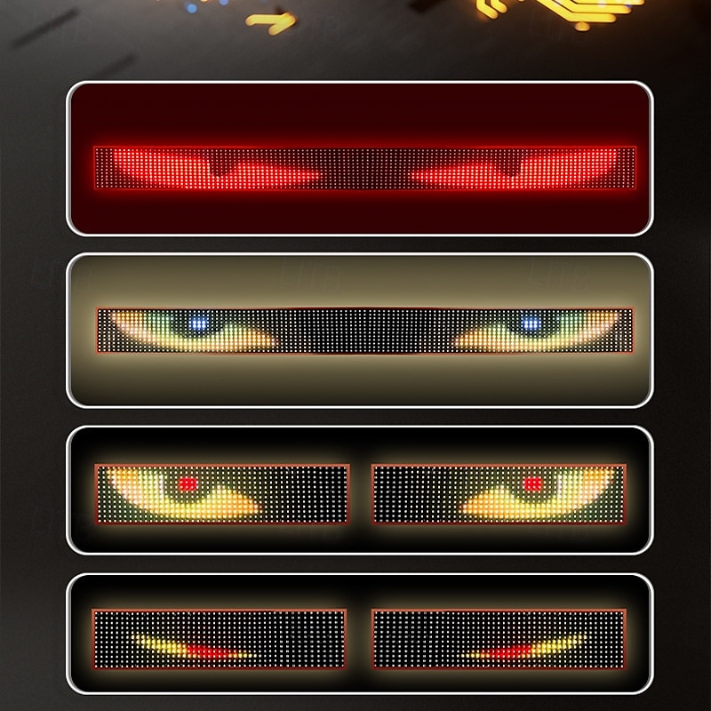 Lumières yeux du diable pour voitures, lumières yeux du diable à LED pour pare-brise de camion, panneau de pixels à LED d'animation de camion œil du diable à télécommande pour pare-brise de voiture de 2025 ? $74.99 –P3