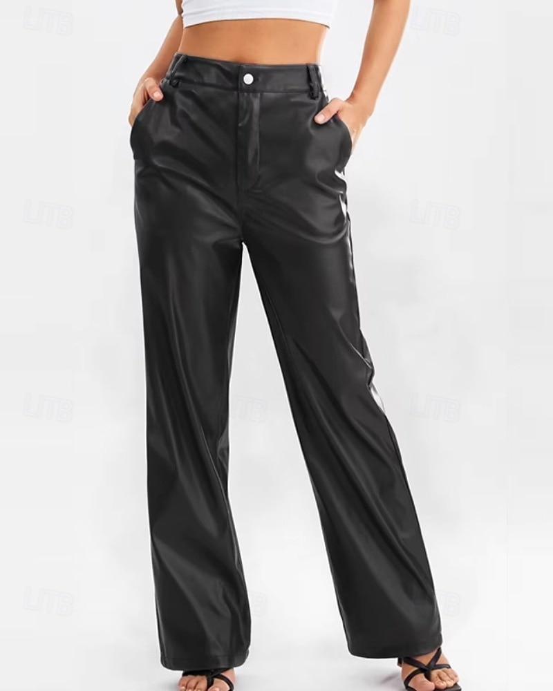 Per donna Gamba larga Pantaloni Eleganti Streetwear Casual Lunghezza intera Naturale Semplice Tasca Elastico in vita Confortevole Ferie Abbigliamento quotidiano Weekend Nero Rosso Autunno Vestibilit del 2026 a $32.99 –P1