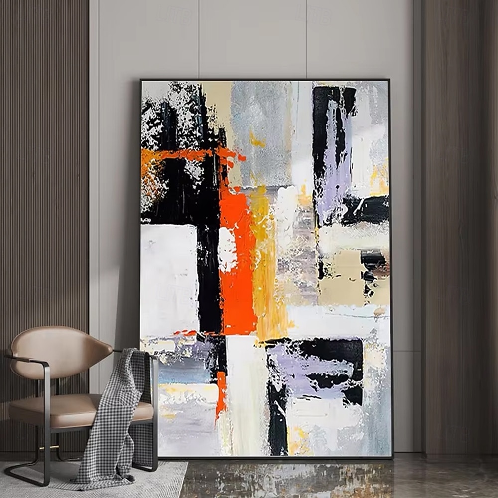 ציורי שמן מופשטים בעבודת יד עם טקסטורה על בד מודרני לקישוט חדר, תמונה לעיצוב הבית, ללא מסגרת, ציור לא מתוח, מינטורה 2026 - $44.99 –P1