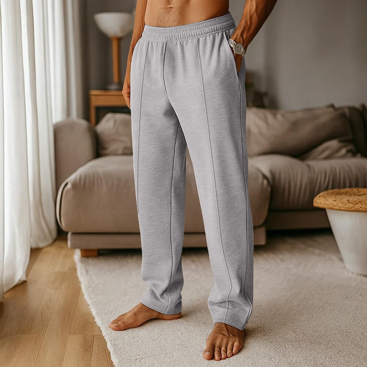 Herren Jogginghose Jogginghose Jogger Fleecehose Jogginghose mit weitem Bein Hose Tasche Elastischer Bund Einfach Komfort Weich Volle Länge Outdoor Lässig Täglich Klassicher Stil Lässig Schwarz Hell 2025 - $17.99 –P1