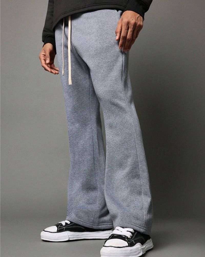Per uomo Pantaloni da tuta Pantaloni a Zampa Pantaloni Coulisse Tasca Elastico in vita Semplice Comodità Sport all'Aperto Quotidiano Moda Casual Nero Grigio chiaro Micro-elastico del 2026 a $18.99 –P3