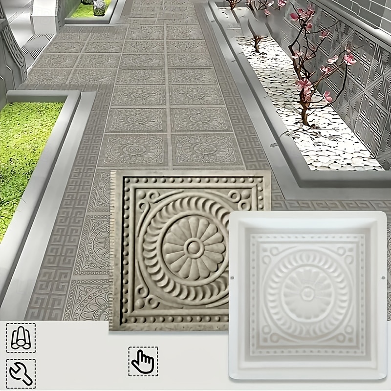 matriță pentru pietre de pavaj DIY - matriță pătrată pentru pavaj, matriță din plastic pentru beton și ciment - instrumente pentru fabricarea pedalei din cărămidă pentru peisaje de grădină 2025 - $34.99 –P3