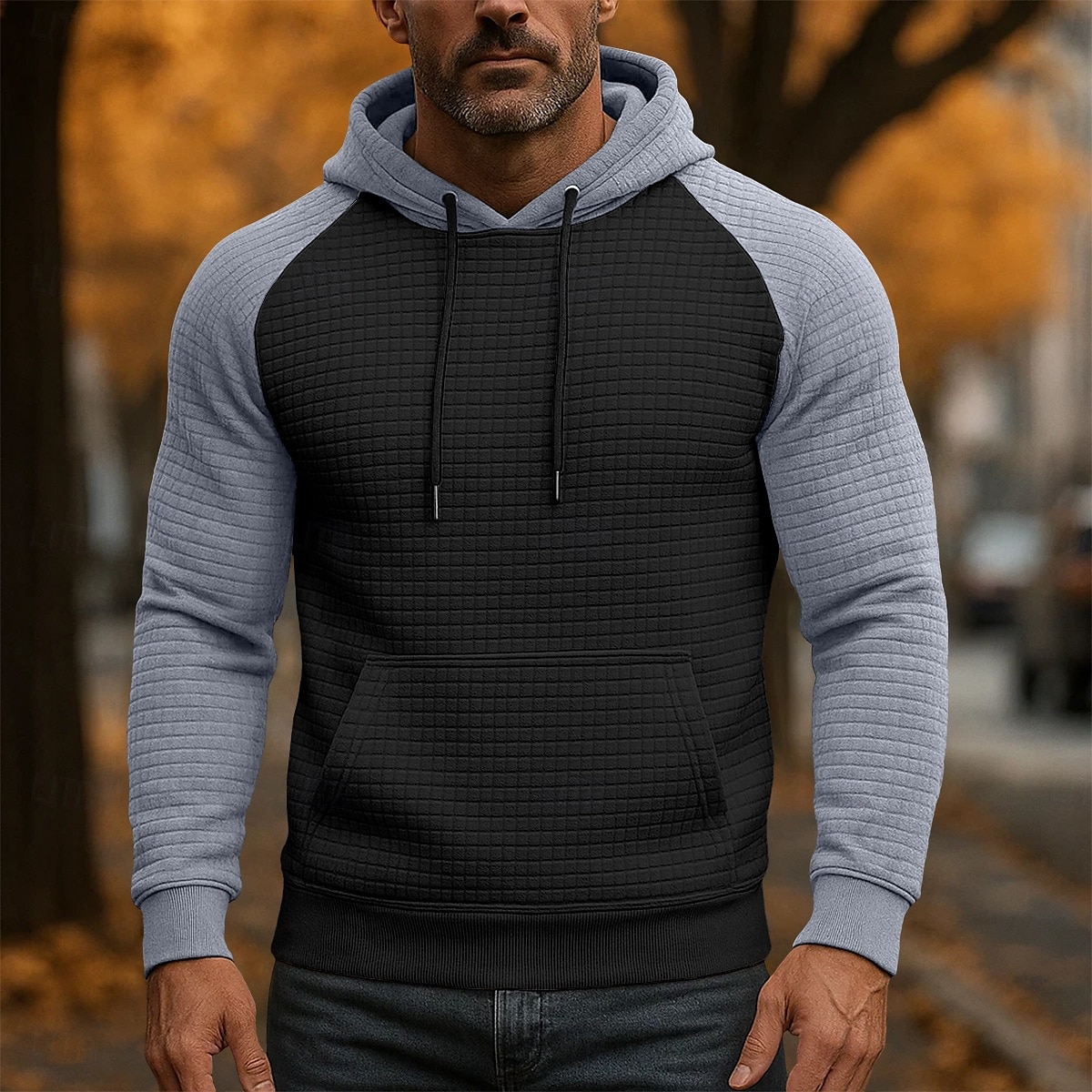 Per uomo Felpa con cappuccio Felpa con cappuccio a nido d'ape Aalbicocca Nero Bianco Borgogna Grigio chiaro Con Cappuccio Colletto Mao Semplice Patchwork Blocco di colore Sport & Outdoor Casuale del 2025 a $23.99 –P2