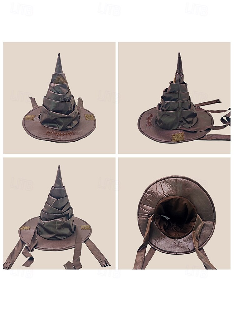 Halloween-heksehatt til dame, vintage-stil trollmannskostymetilbehør, perfekt for cosplay og halloween-fester 2025 - $18.99 –P10