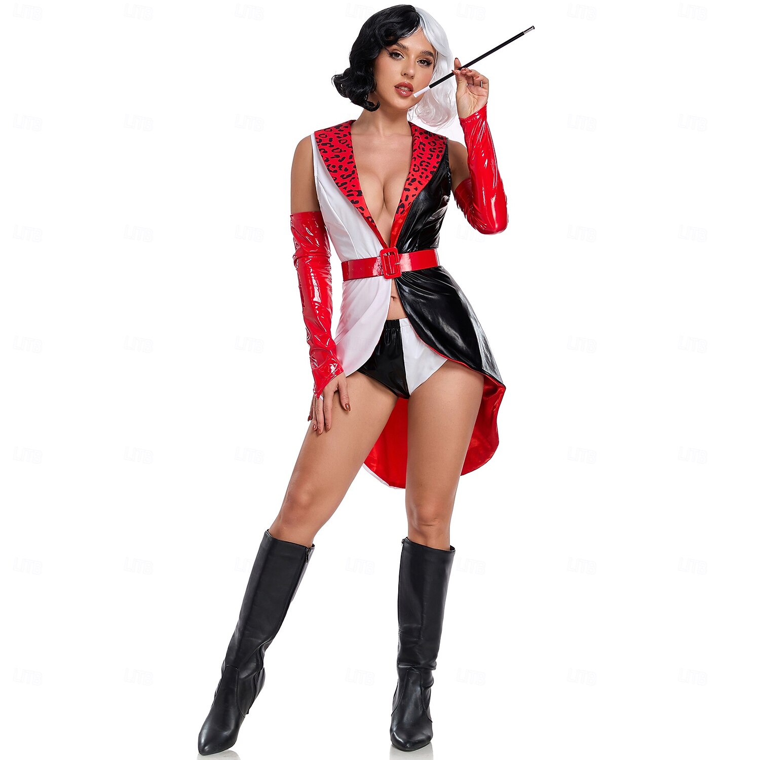 Sto a jeden dalmatin Cruella de Vil Šaty Maškarní prázdniny Filmové kostýmy for Dámské Dospělí předvečer Všech svatých Plesová maškaráda Párty Plesová maškaráda 2025 - $62.99 –P1