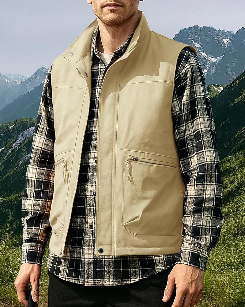 Herren Anglerweste Cargo-Weste Ärmellos Weste Außen Wasserdicht Winddicht Multi-Funktion Winter Reißverschluss Polyester Schwarz Armeegrün Orange Jagd Angeln Klettern 2025 - $48.99 –P4