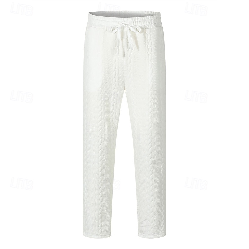 Homens Calças Esportivas Calças Jacquard Com Cordão Bolsos Tecido Conforto Esportes Diário Moda Casual Preto Branco Micro-Elástica de 2025 por $17.99 –P15