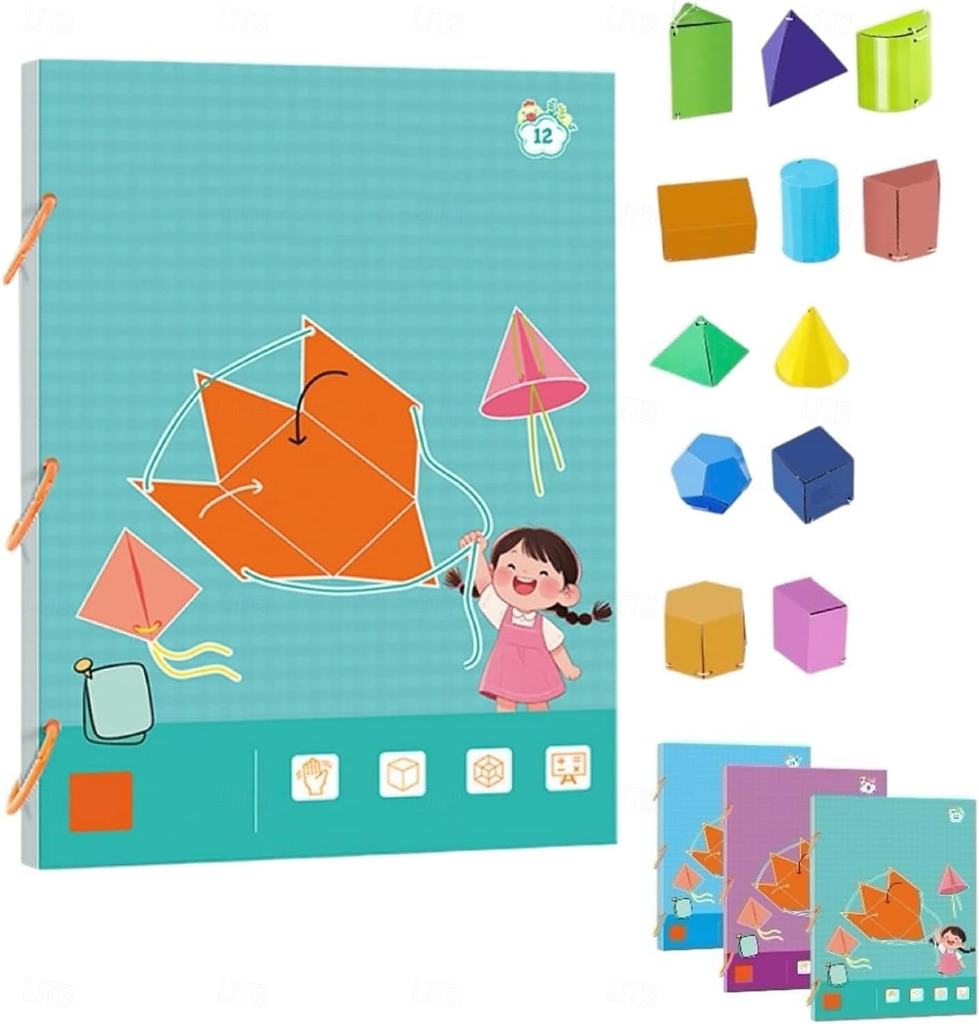 Pull String 3D Geometry Learning Book 9/12/15 Solids Geometric Models for Kids Teach Volume & Surface Area Formulas 2025 - $17.99 –P2