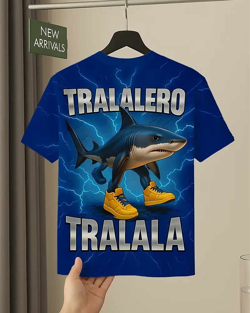 T-shirt graphique pour garçon Tralalero Tralala Shark - T-shirt d'été décontracté violet vif avec requin imprimé en 3D &Baskets design respirant col rond manches courtes haut pour un usage quotidien de 2025 ? $11.99 –P3
