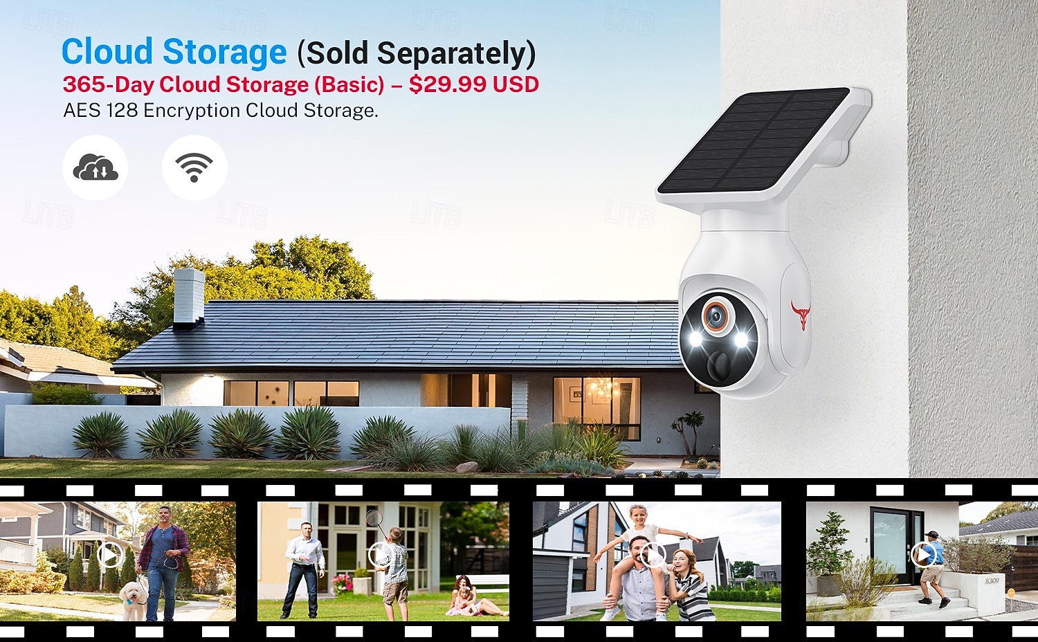 Камера видеонаблюдения с разрешением 1080p Wi-Fi, питанием от солнечной батареи, панорамированием, наклоном, искусственным интеллектом, обнаружением движения, ночным видением, двусторонней связью, 2026 - $74.99 –P5