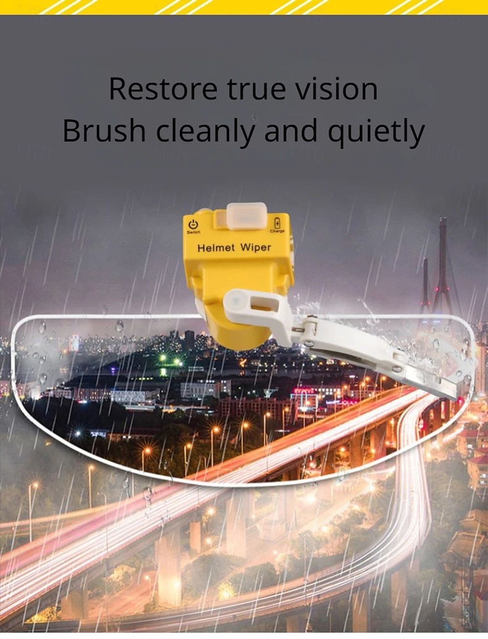 Helmet Automatic Wiper Motorcycle Electric Vehicle Cycling Helmet Accessories Wiper Portable USB Charging 5V Rain Protection 2025 - $32.99 –P3